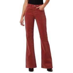 Joe's High Rise Flare Corduroy Jeans Size 25 In Brick